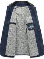 Men's Plus Size Button Up Denim Blazer - Plush Fashion Hub