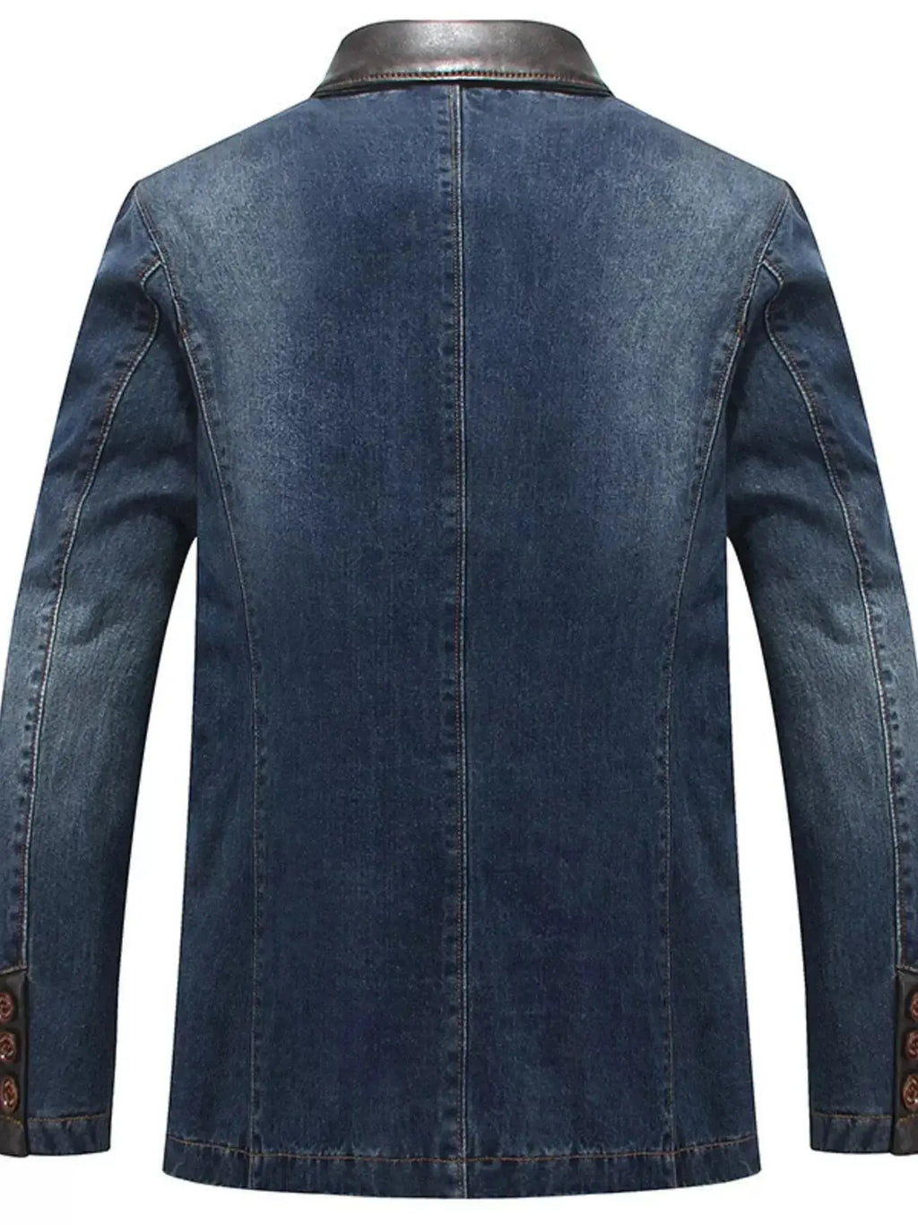 Men's Plus Size Button Up Denim Blazer - Plush Fashion Hub