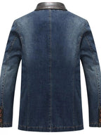 Men's Plus Size Button Up Denim Blazer - Plush Fashion Hub
