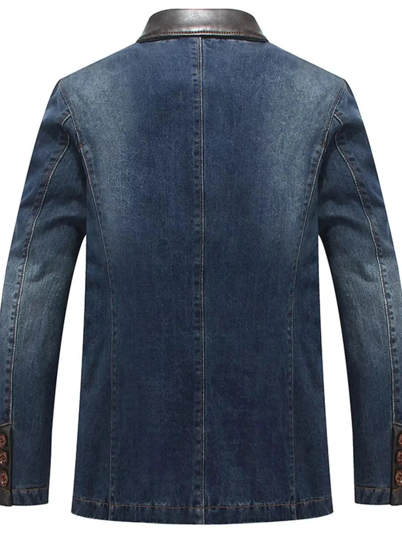 Men's Plus Size Button Up Denim Blazer - Plush Fashion Hub