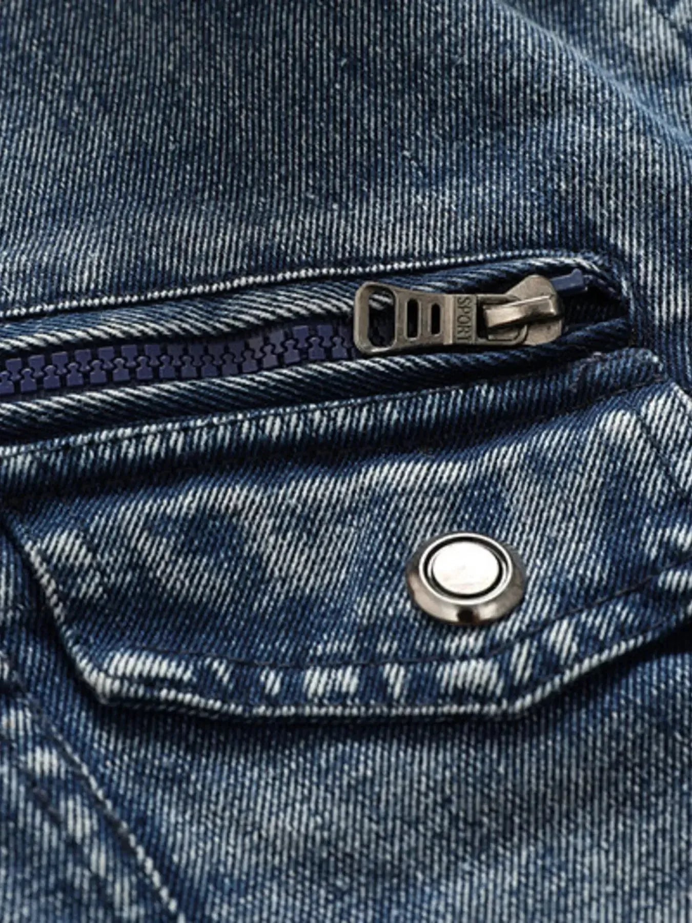 Men's Plus Size Zip Up Hooded Denim Jacket - Plush Fashion Hub