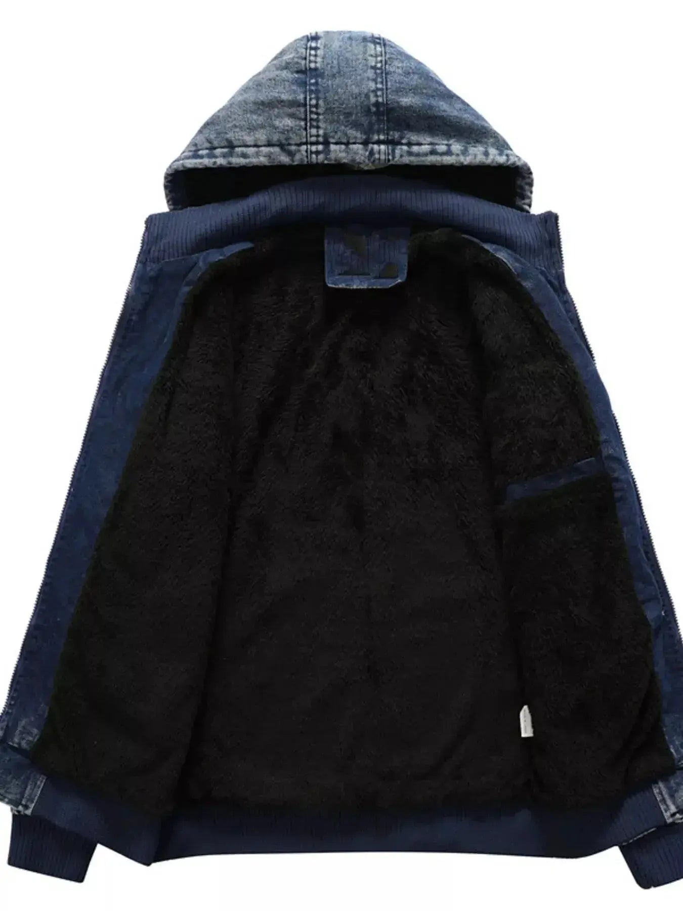 Men's Plus Size Zip Up Hooded Denim Jacket - Plush Fashion Hub