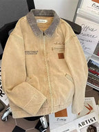 Men's Zip Up Washed Denim Jacket - Plush Fashion Hub