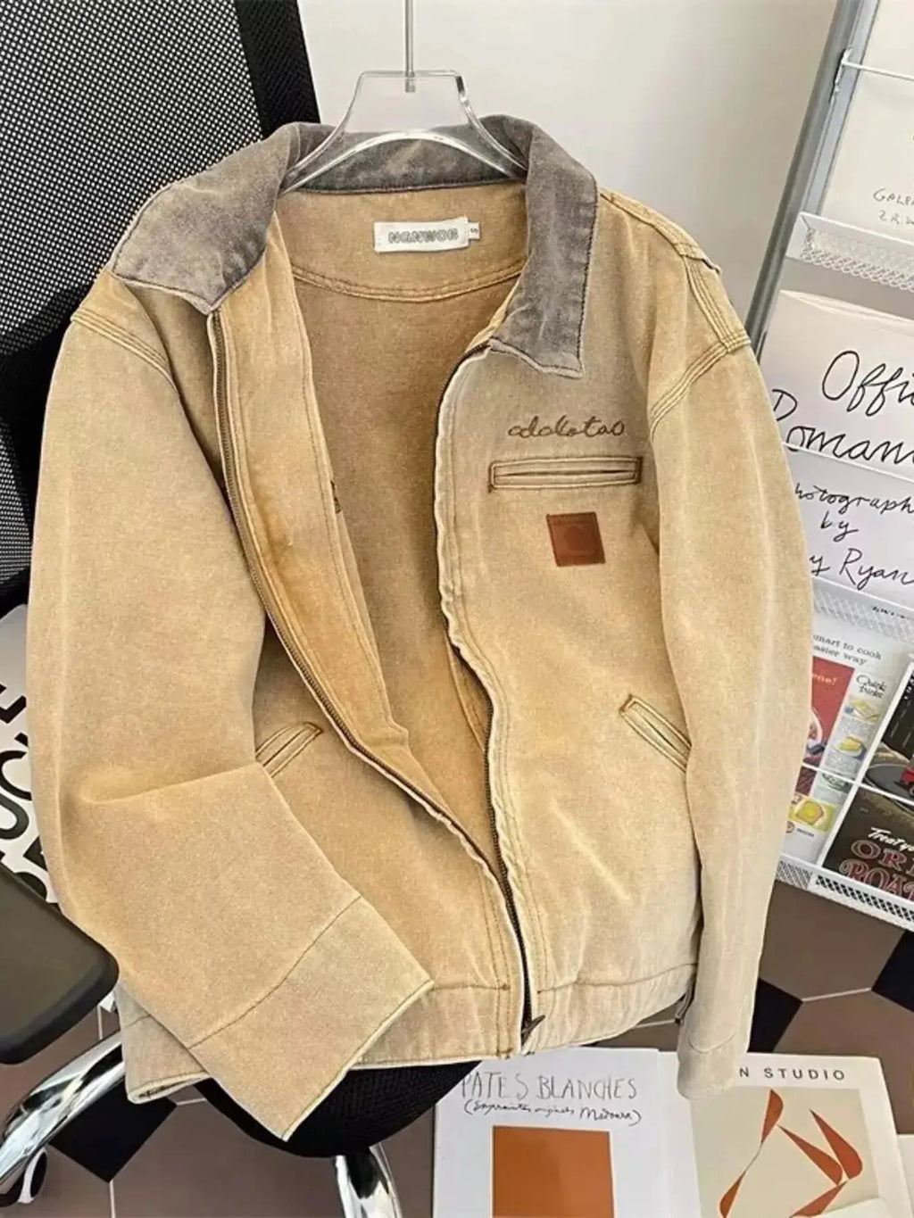 Men's Zip Up Washed Denim Jacket - Plush Fashion Hub