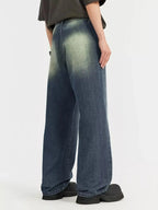 Men's Vintage Wash Wide Leg Jeans - Plush Fashion Hub