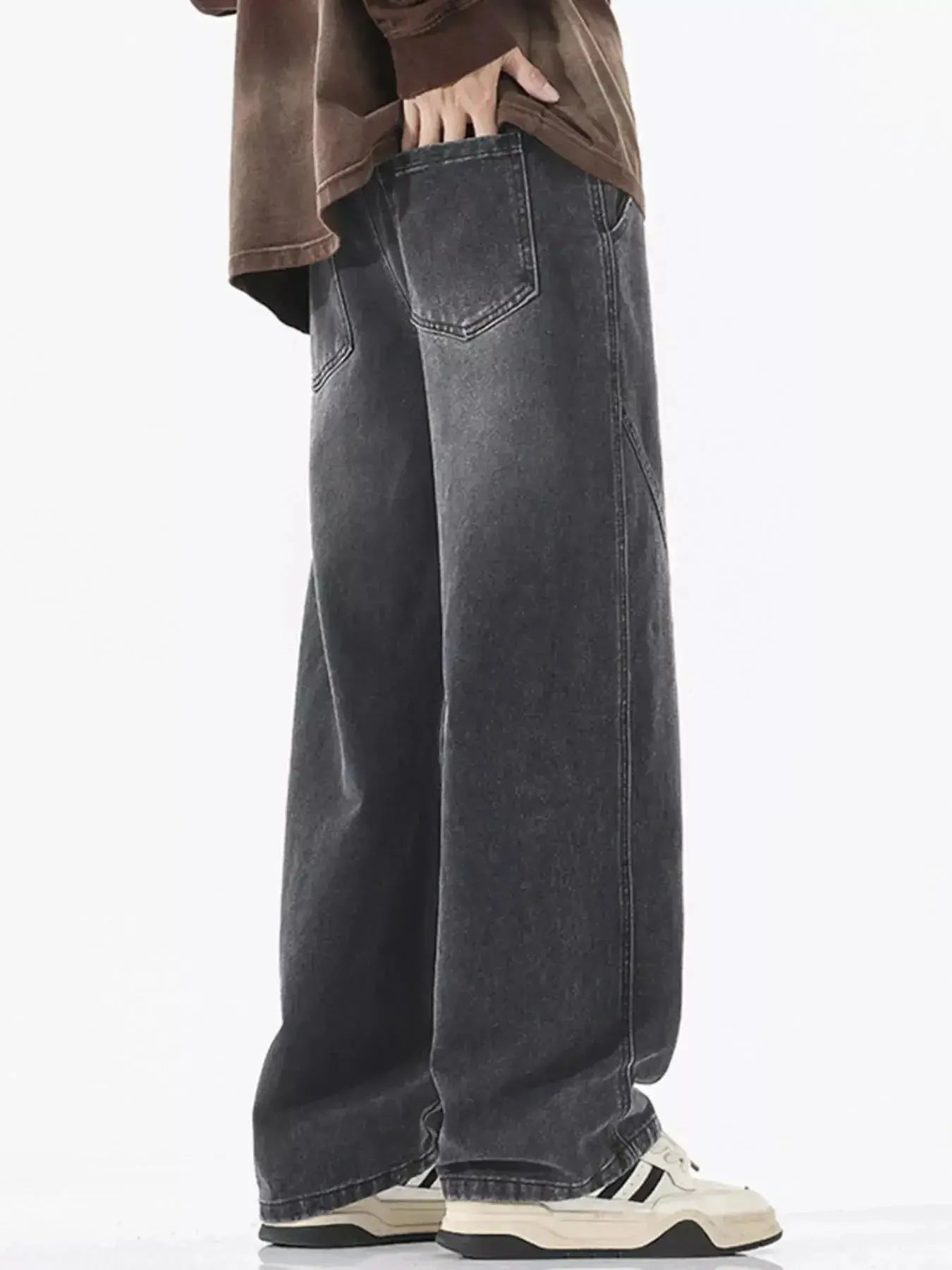 Men's Full Size Vintage Wash Wide Leg Jeans Plus Size - Plush Fashion Hub
