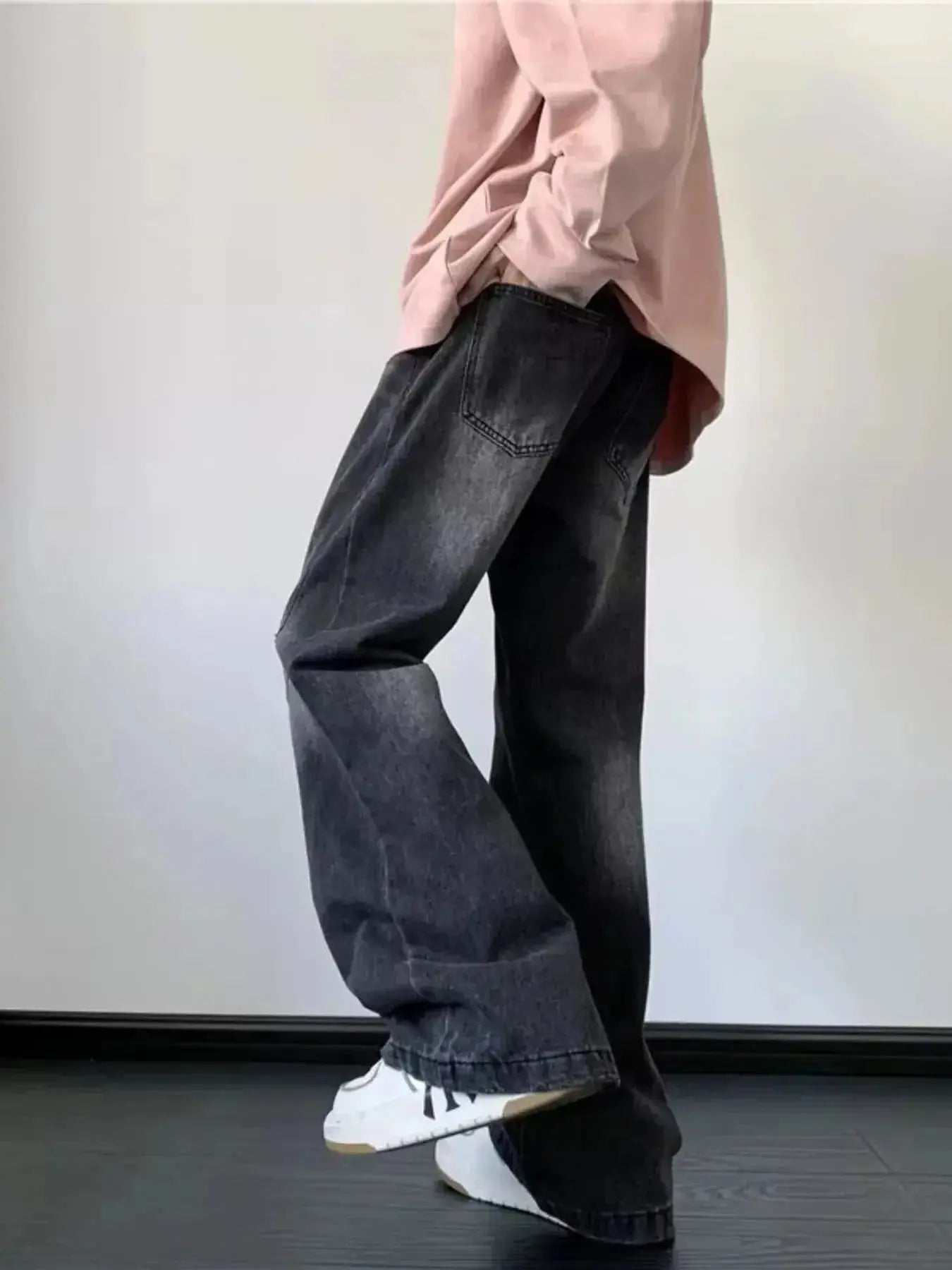 Men's Full Size Vintage Wash Wide Leg Jeans Plus Size - Plush Fashion Hub