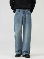 Men's Full Size Washed Straight Jeans Plus Size - Plush Fashion Hub
