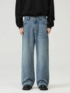 Men's Full Size Washed Straight Jeans Plus Size - Plush Fashion Hub