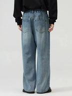 Men's Full Size Washed Straight Jeans Plus Size - Plush Fashion Hub