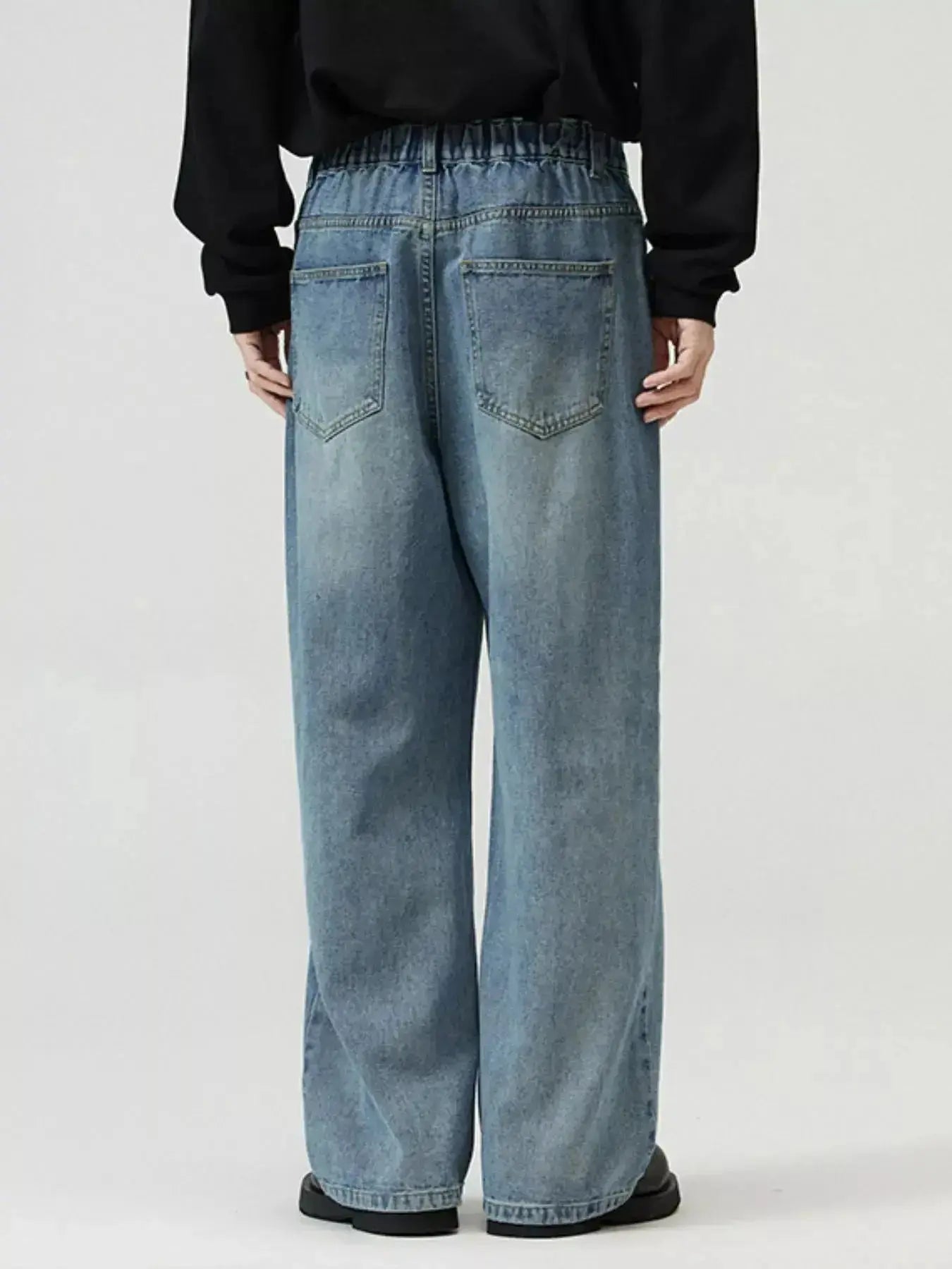 Men's Full Size Washed Straight Jeans Plus Size - Plush Fashion Hub