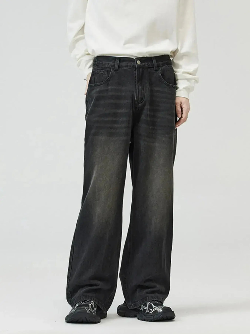 Men's Full Size Washed Straight Jeans Plus Size - Plush Fashion Hub