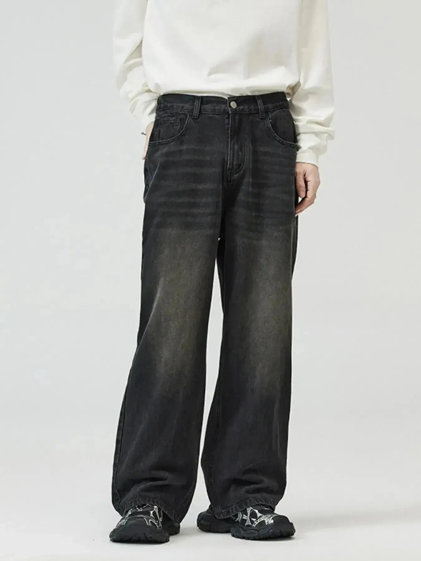 Men's Full Size Washed Straight Jeans Plus Size - Plush Fashion Hub