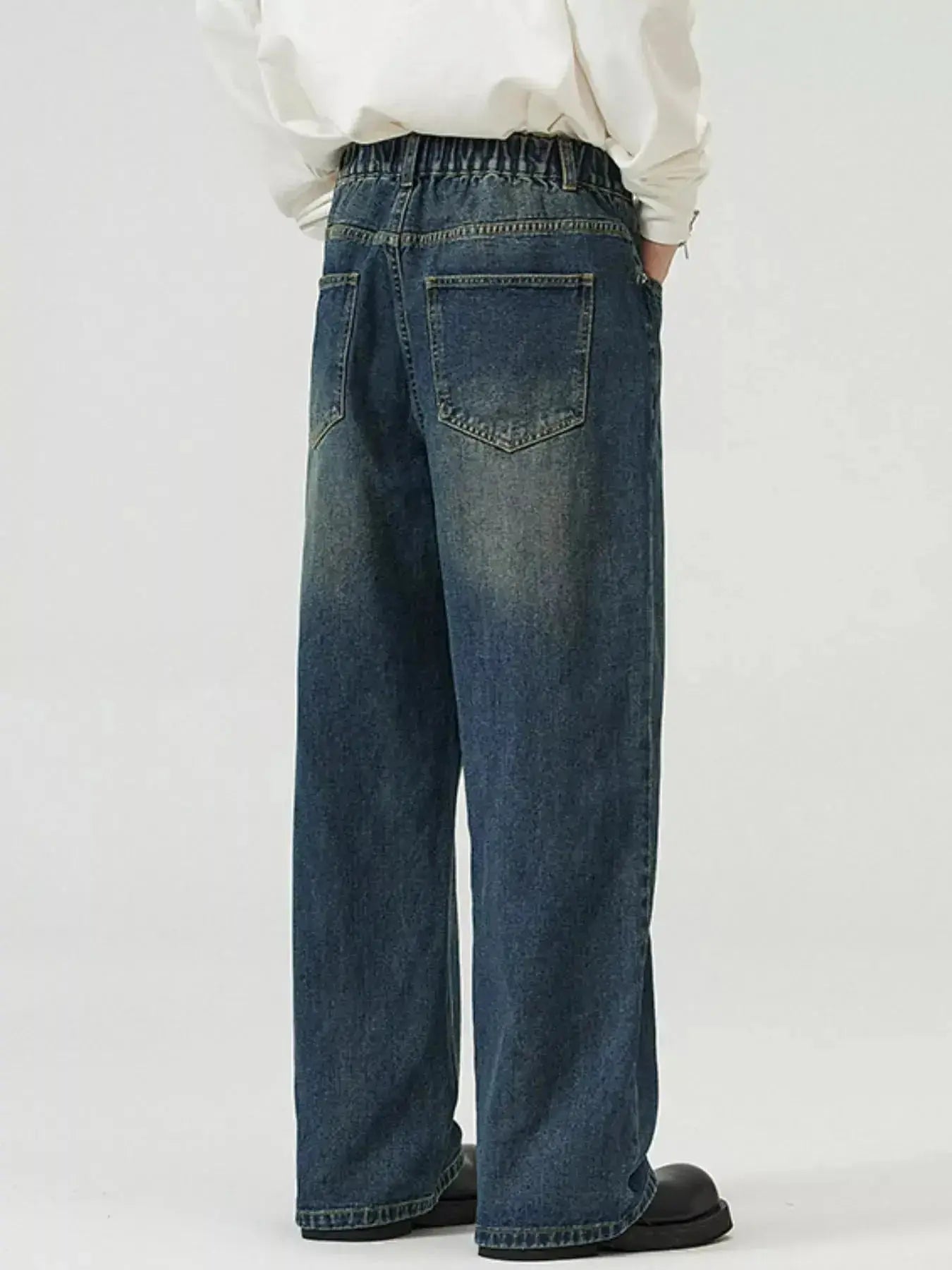 Men's Full Size Washed Straight Jeans Plus Size - Plush Fashion Hub