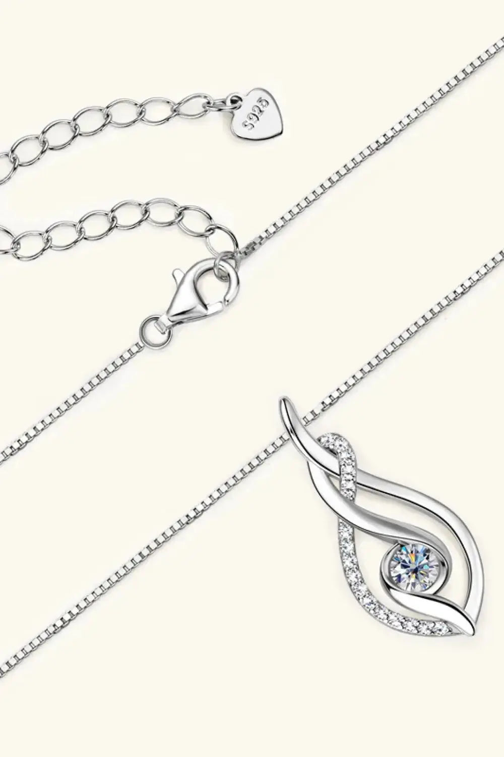 Moissanite 925 Sterling Silver Necklace - Plush Fashion Hub