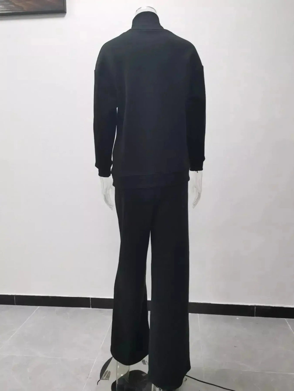 Full Size Turtleneck Long Sleeve Top and Pants Sweater Set Plus Size - Plush Fashion Hub
