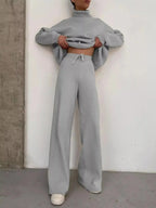 Full Size Turtleneck Long Sleeve Top and Pants Sweater Set Plus Size - Plush Fashion Hub