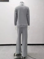Full Size Turtleneck Long Sleeve Top and Pants Sweater Set Plus Size - Plush Fashion Hub