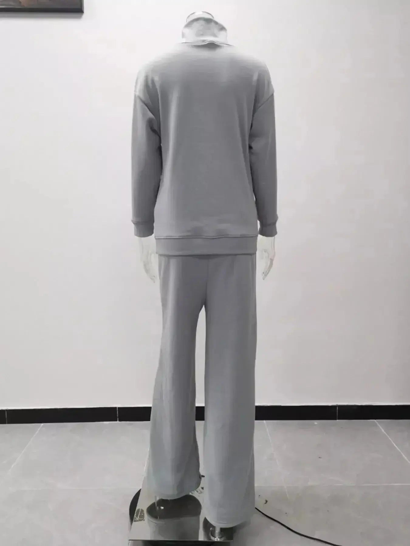 Full Size Turtleneck Long Sleeve Top and Pants Sweater Set Plus Size - Plush Fashion Hub