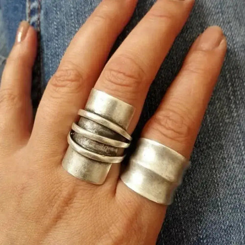 Retro Exaggerated Circle Personality Ring Ethnic Style Geometric - Plush Fashion Hub