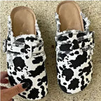 Women's round toe flat loafers by Plush Fashion Hub, casual slip-on shoes with comfortable design and versatile style.