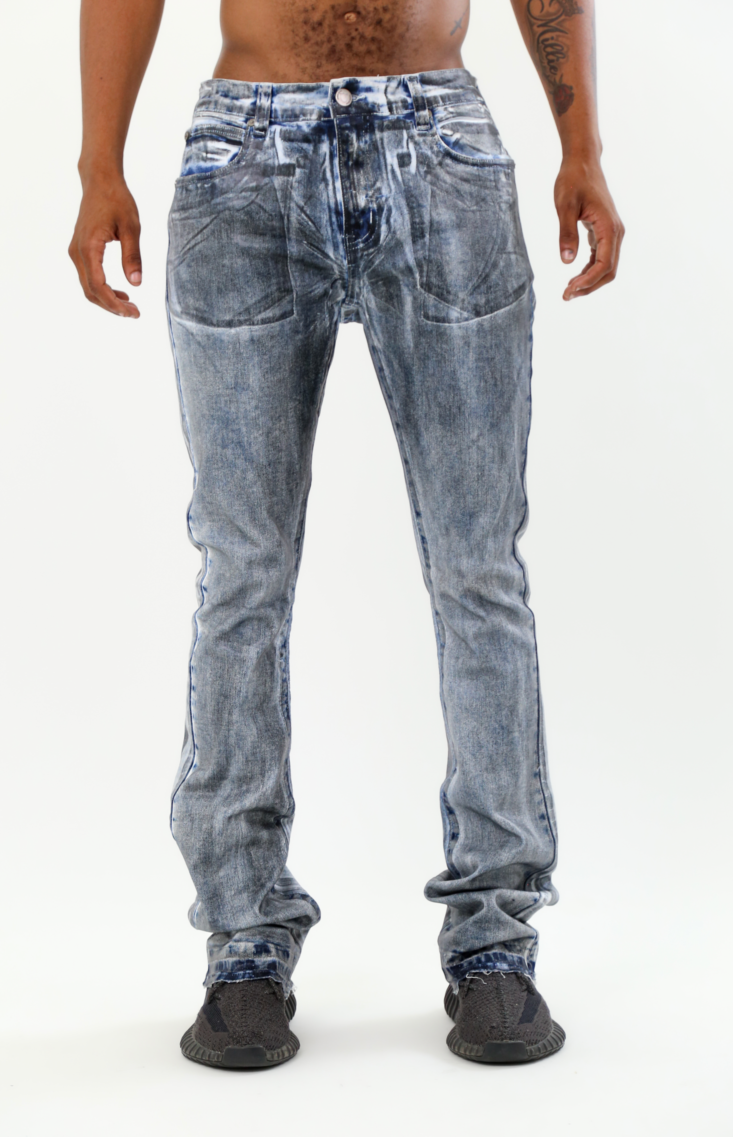ASJ08 FOIL WASH STACKED JEANS