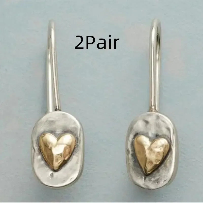 Simple Romantic Love Geometric Shape Earrings - Plush Fashion Hub
