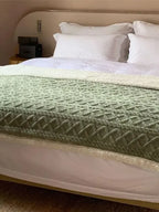 Simple Solid Color Double Layer Thickened Lamb Fleece Blanket - Plush Fashion Hub