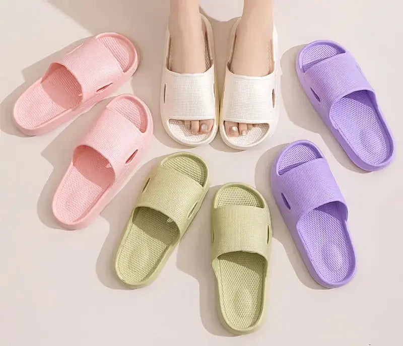 Solid Color Thick Bottom Home Non-slip Floor Bathroom Slipper - Plush Fashion Hub