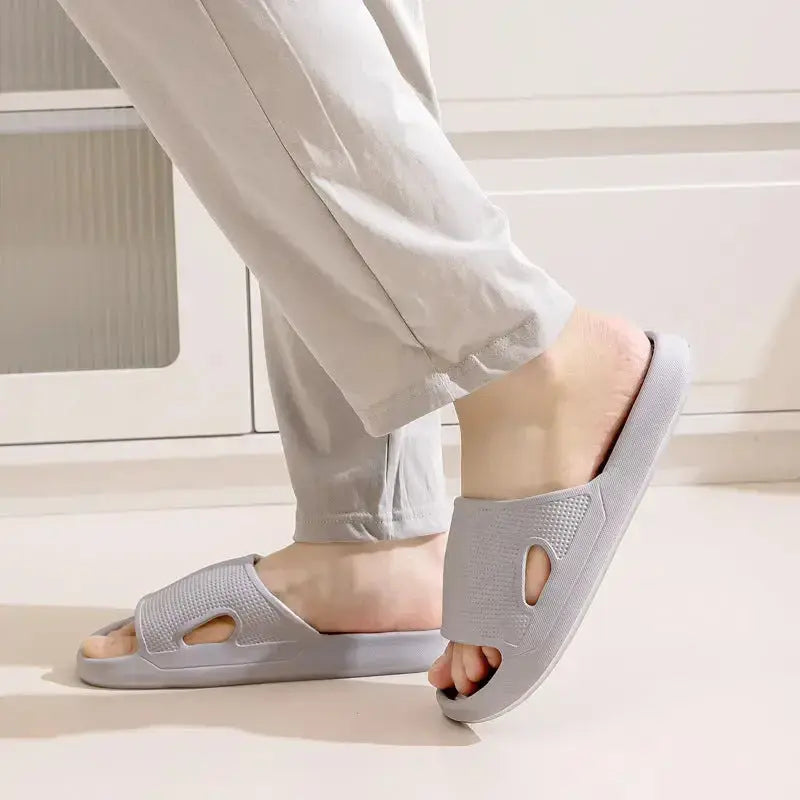 Solid Color Thick Bottom Home Non-slip Floor Bathroom Slipper - Plush Fashion Hub