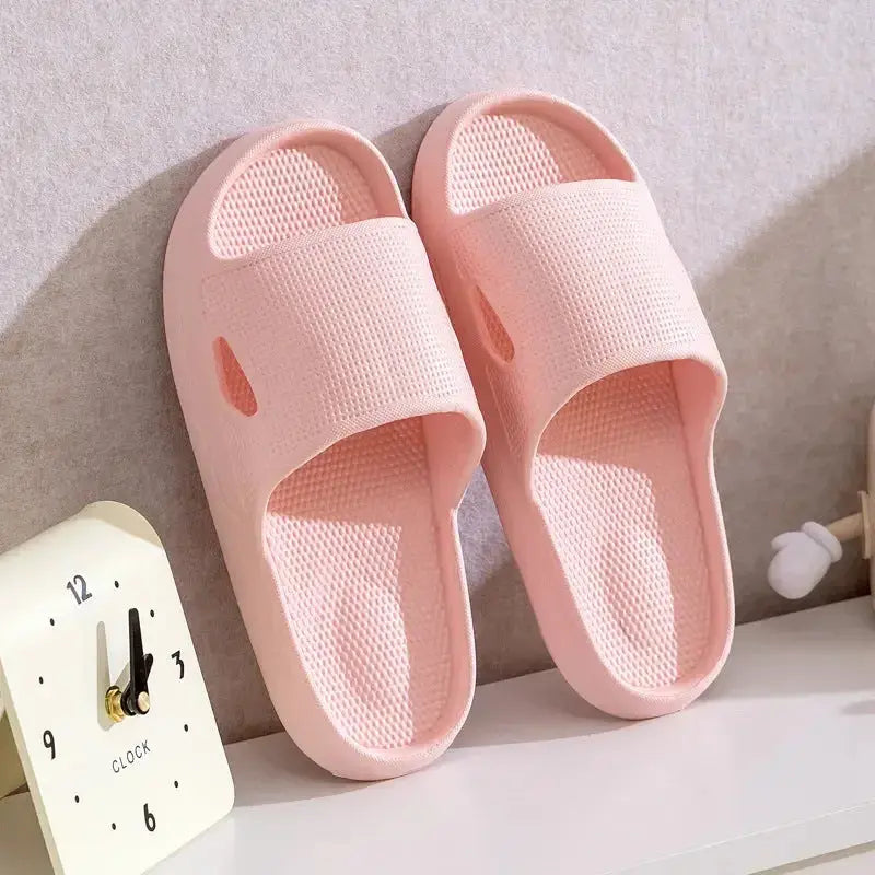 Solid Color Thick Bottom Home Non-slip Floor Bathroom Slipper - Plush Fashion Hub