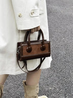 Premium leather top-handle crossbody bag by Plush Fashion Hub, versatile structured handbag with a sleek design.