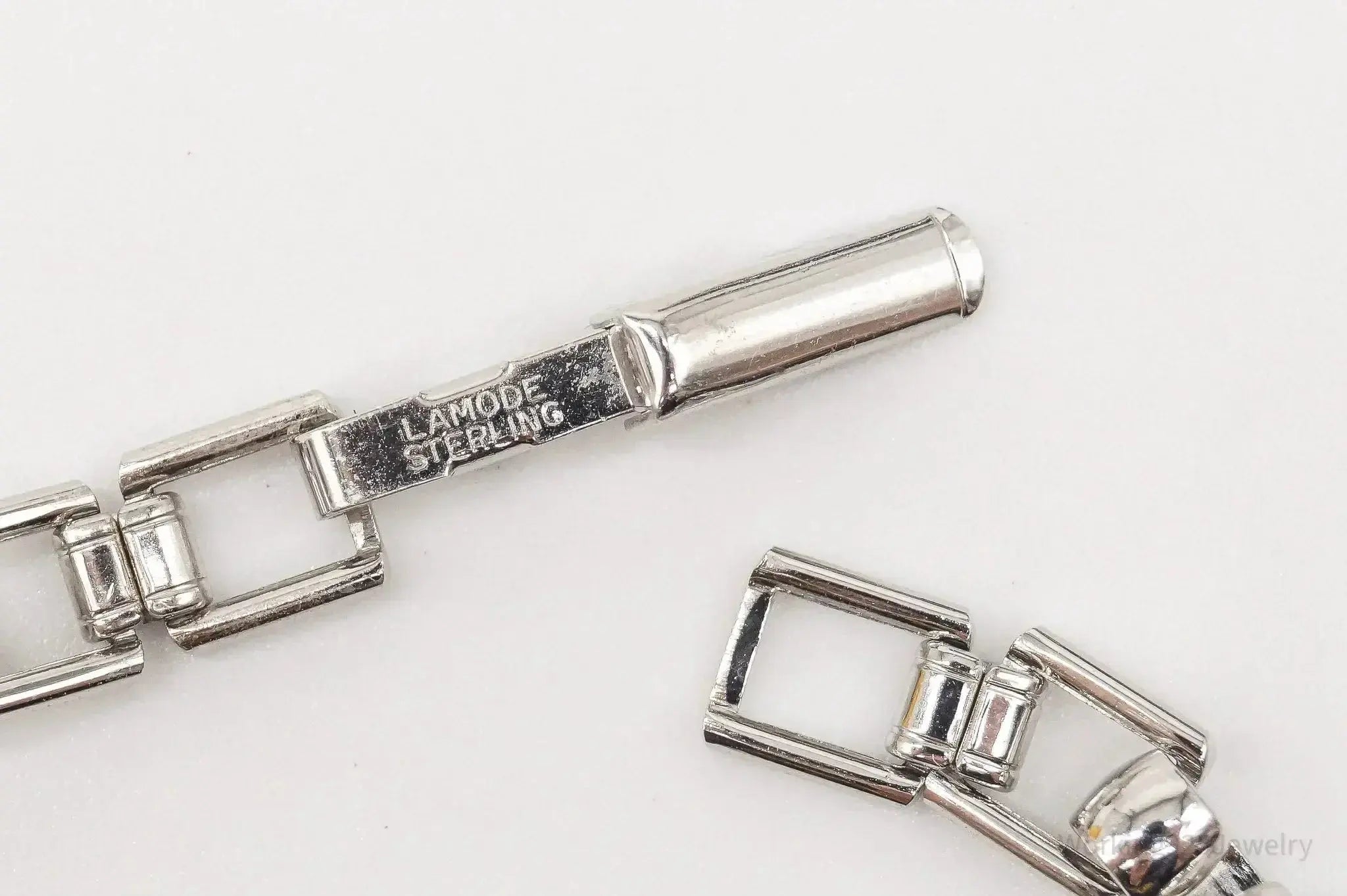 Vintage Designer LaMode Name ID Bar Sterling Silver Bracelet - Plush Fashion Hub