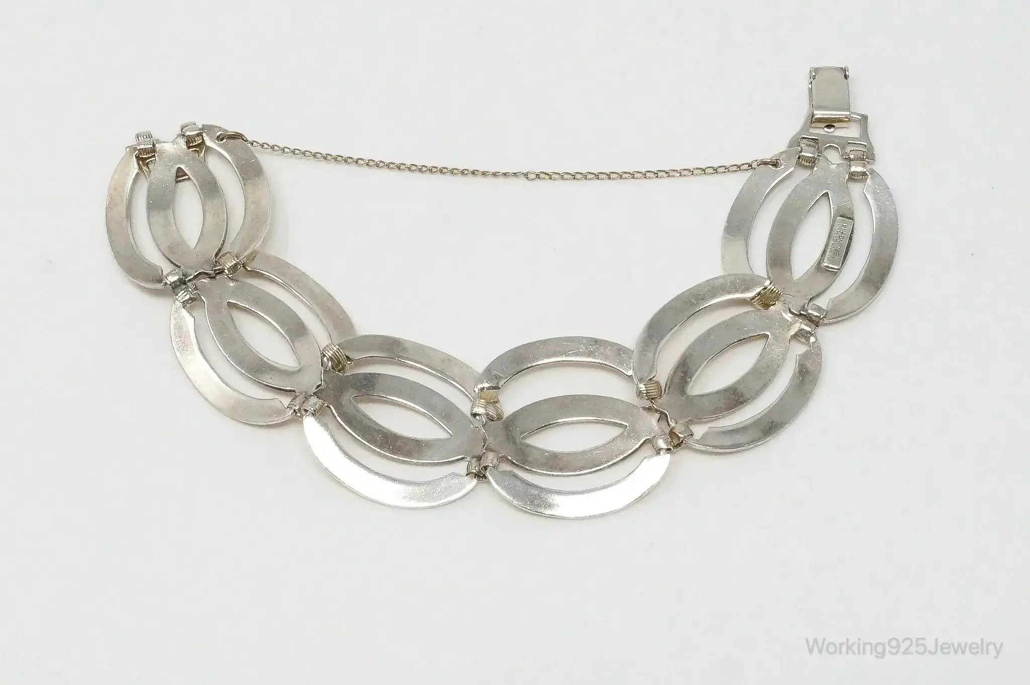 Vintage Designer Symmetalic 14K Gold Art Deco Sterling Silver Bracelet - Plush Fashion Hub