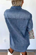 Vintage Wash Button-Down Denim Dress - Plush Fashion Hub