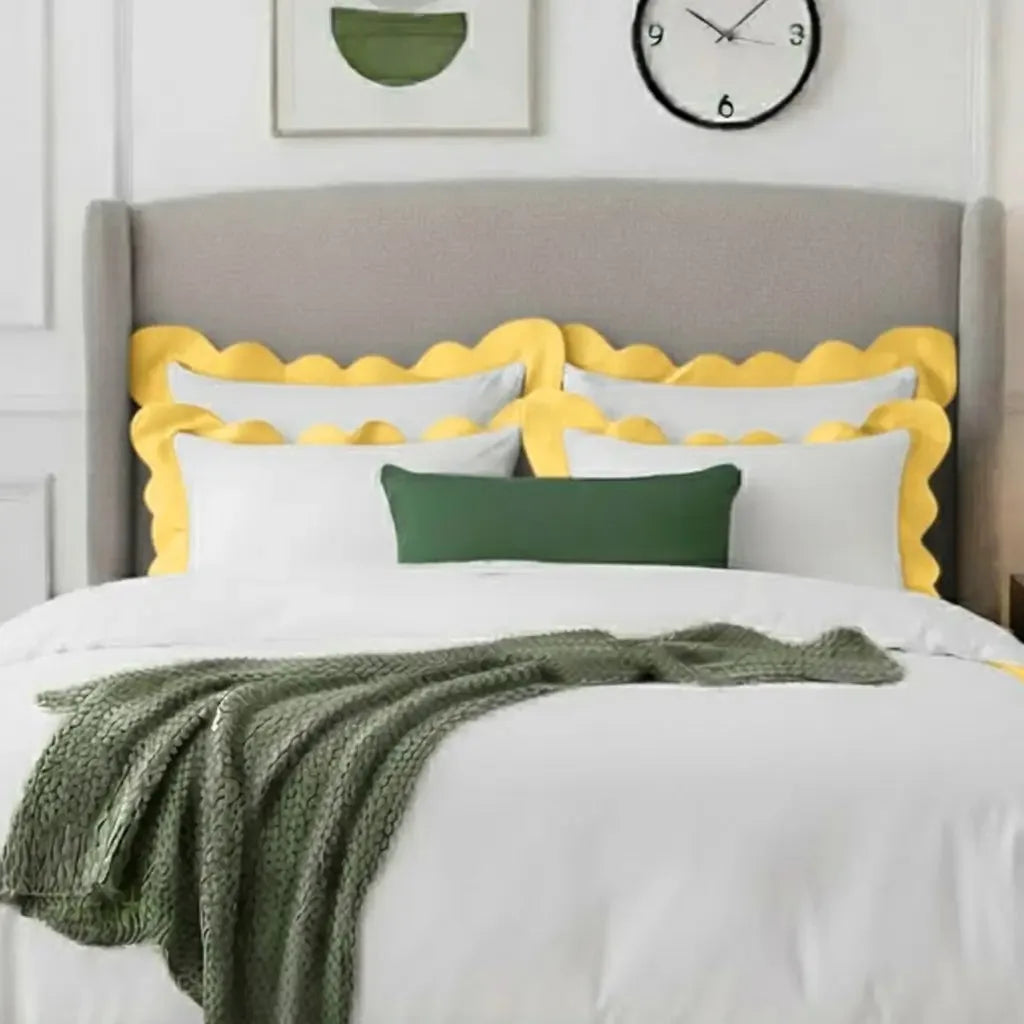 Wavy Applique Embroidery Cotton Duvet Cover Set - Plush Fashion Hub