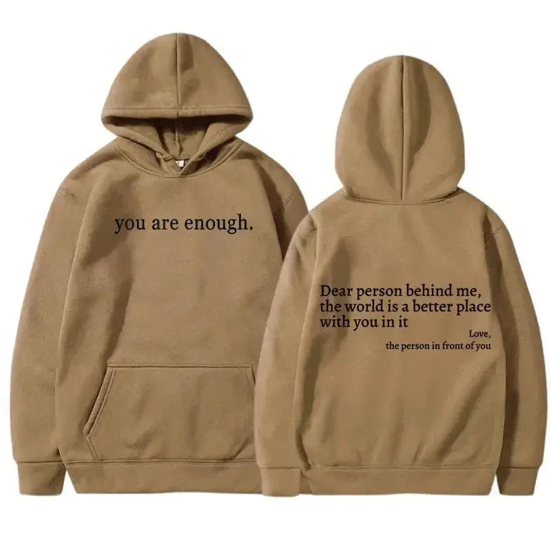 Women's Brushed Hoody Plain Letters - Plush Fashion Hub