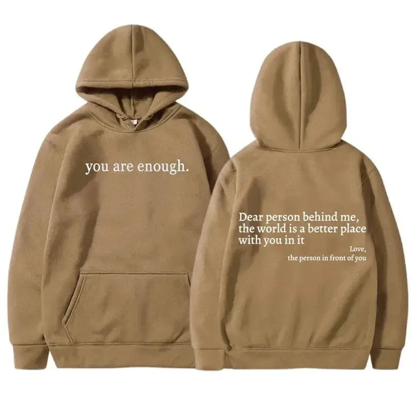 Women's Brushed Hoody Plain Letters - Plush Fashion Hub