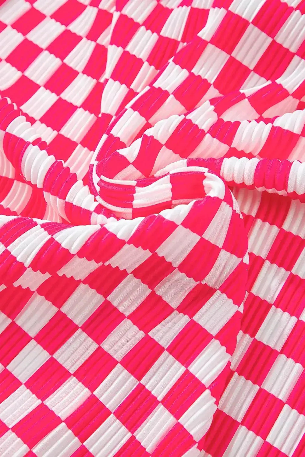 Checkered Button Up Top and Pants Lounge Set - Plush Fashion Hub