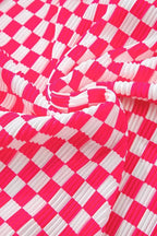 Checkered Button Up Top and Pants Lounge Set - Plush Fashion Hub