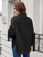 Button Up Long Sleeve Denim Shirt - Plush Fashion Hub