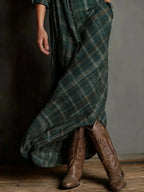 Full Size Plaid Button-Down Maxi Dress Plus Size - Plush Fashion Hub