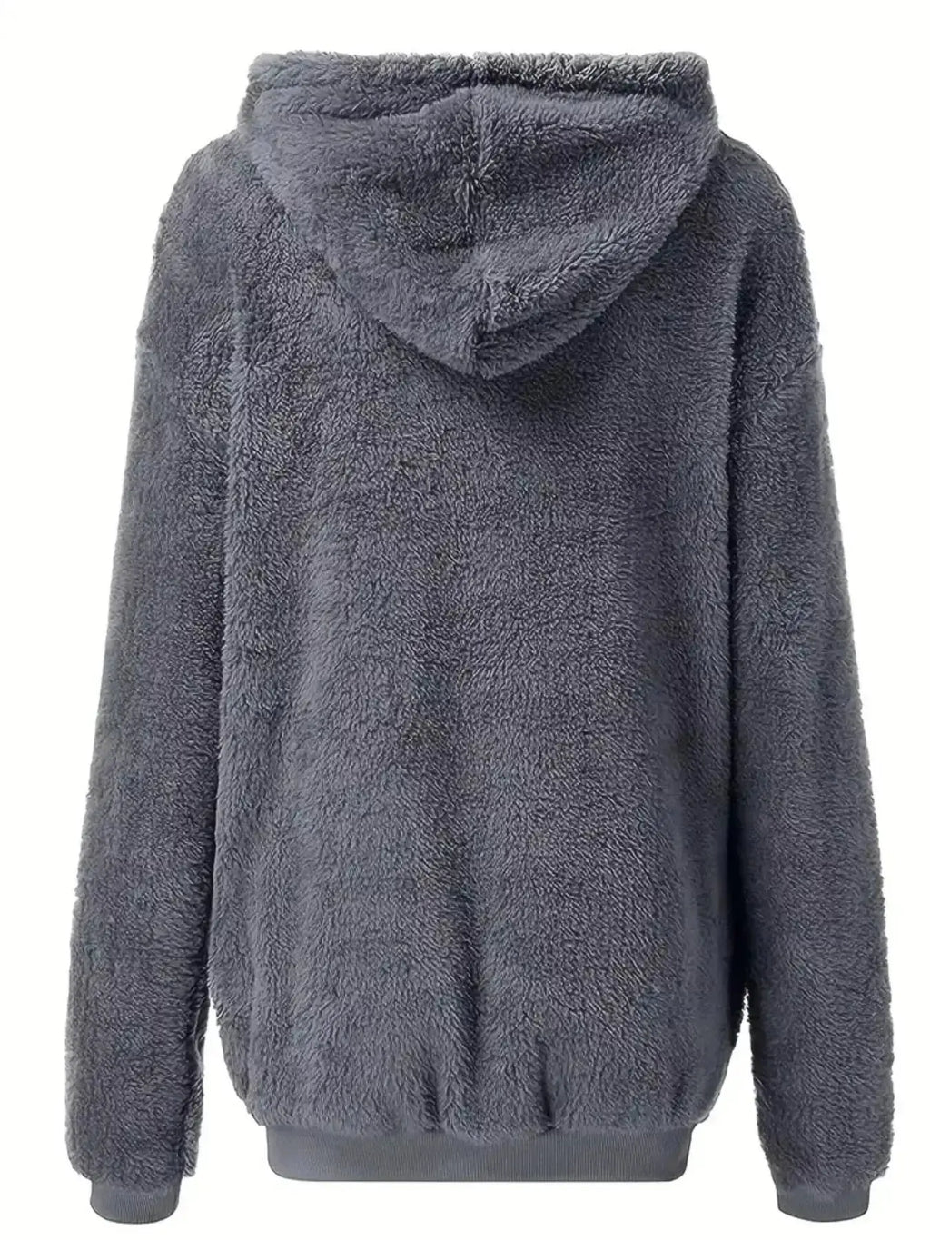 Fleece Zip-Up Drawstring Outerwear - Plush Fashion Hub