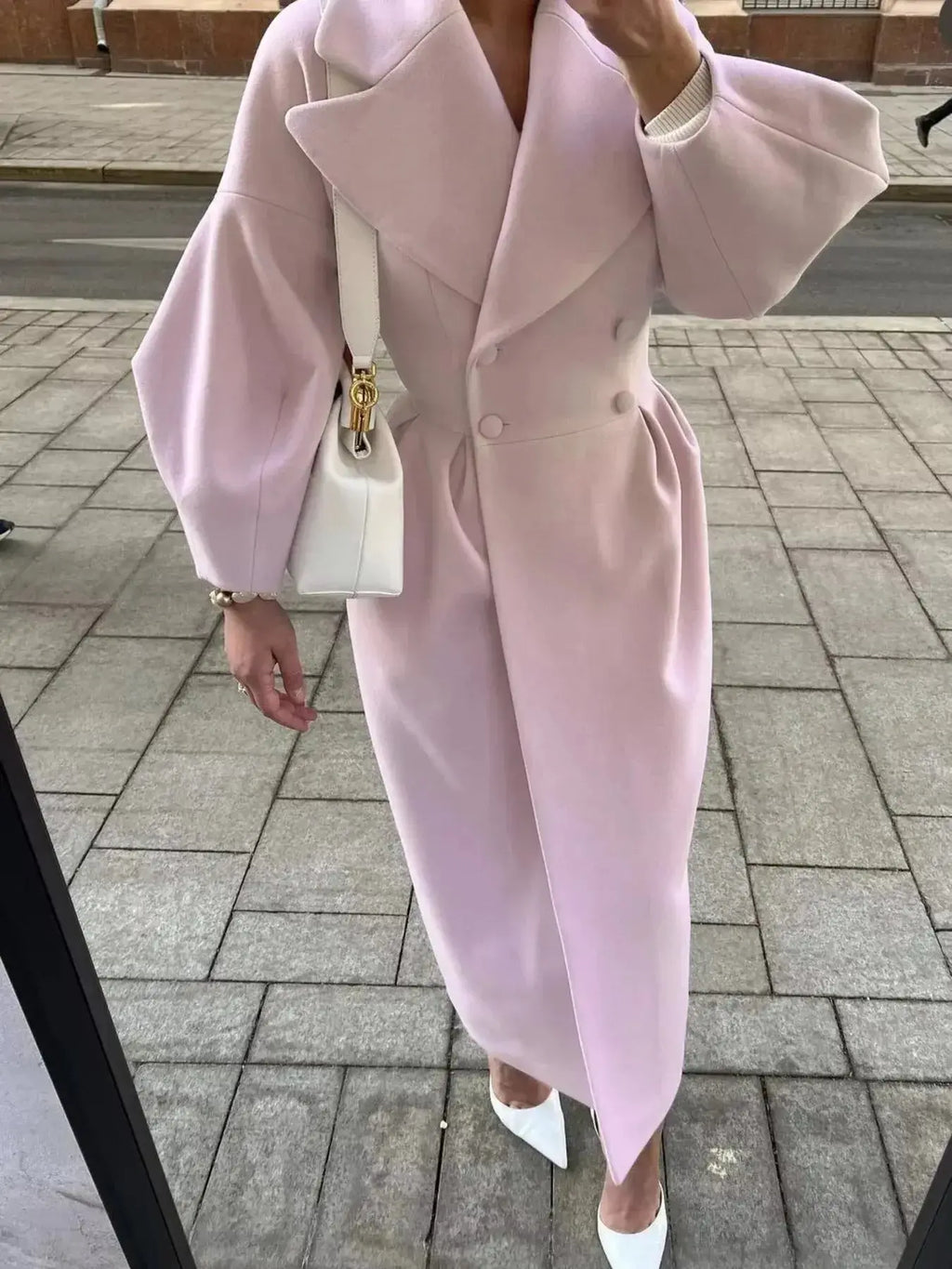 Double-Breasted Longline Coat - Plush Fashion Hub