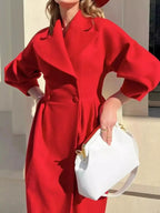 Double-Breasted Longline Coat - Plush Fashion Hub