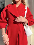 Double-Breasted Longline Coat - Plush Fashion Hub