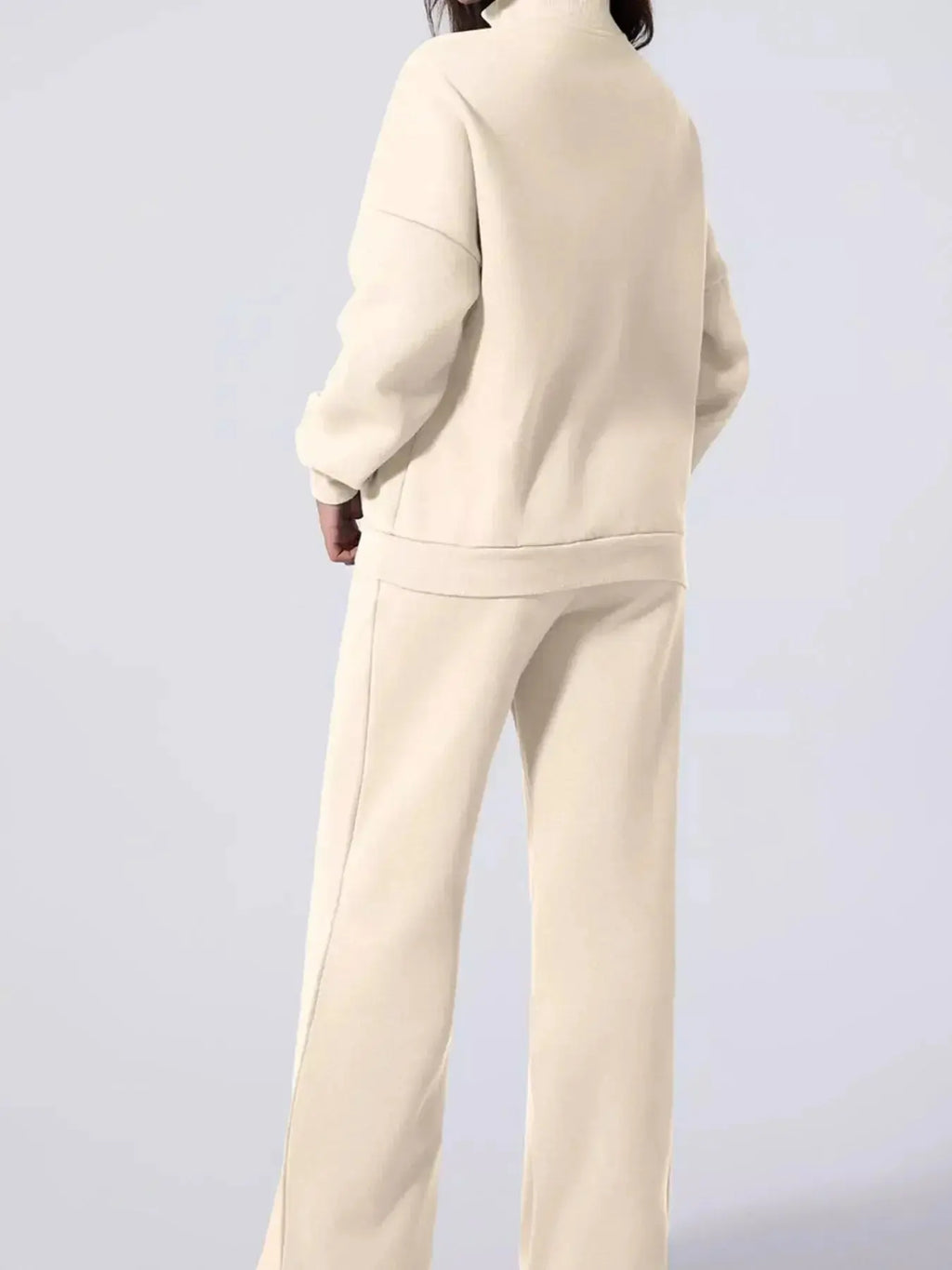 Drop Shoulder Zip Up Jacket and Drawstring Pants Active 2pcs Set - Plush Fashion Hub