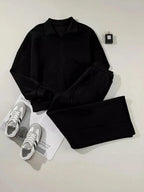 Drop Shoulder Zip Up Jacket and Drawstring Pants Active 2pcs Set - Plush Fashion Hub