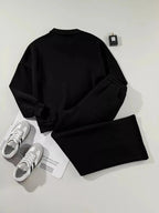 Drop Shoulder Zip Up Jacket and Drawstring Pants Active 2pcs Set - Plush Fashion Hub