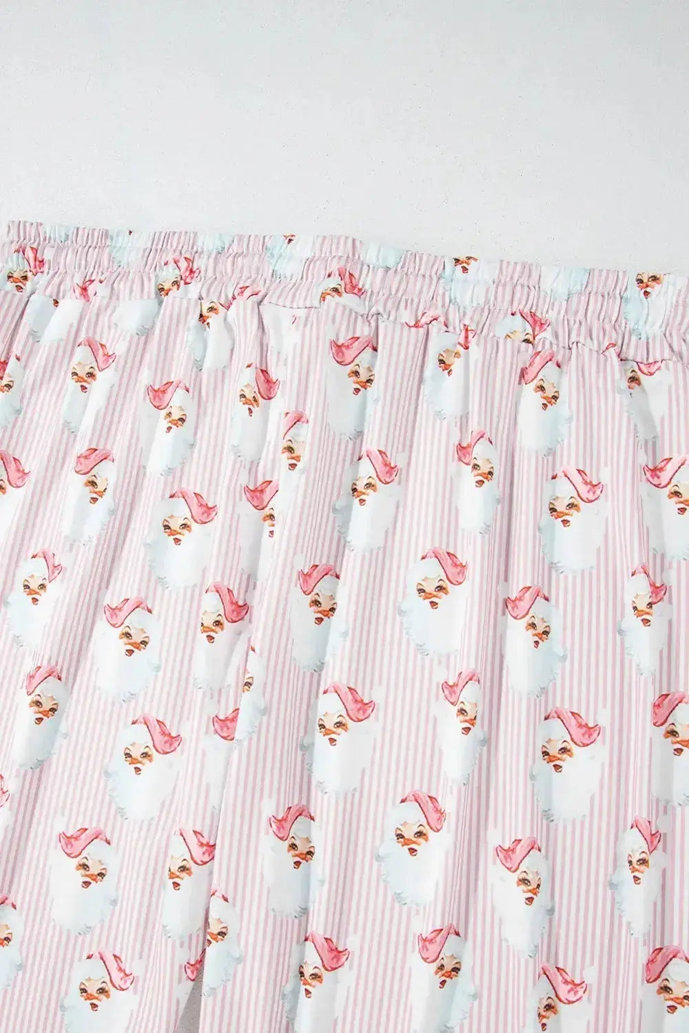 Santa Print Long Sleeve Top and Pants Lounge Set - Plush Fashion Hub